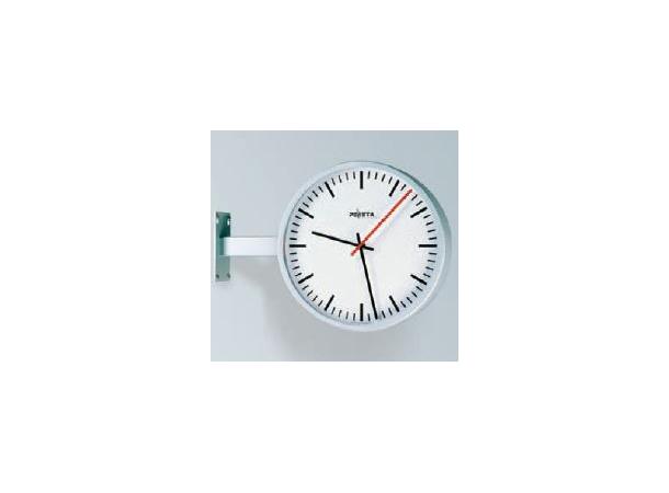 Analog Double-face Clock NTP 400mm White face, fine line markings